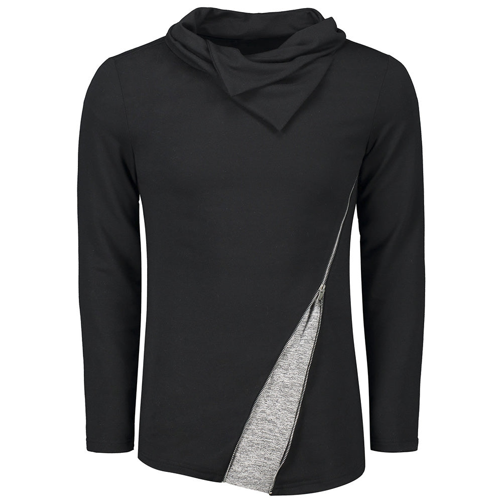 Inclined Zip Heaps Collar T-shirt