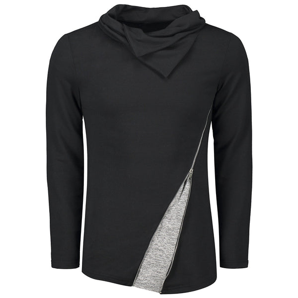 Inclined Zip Heaps Collar T-shirt