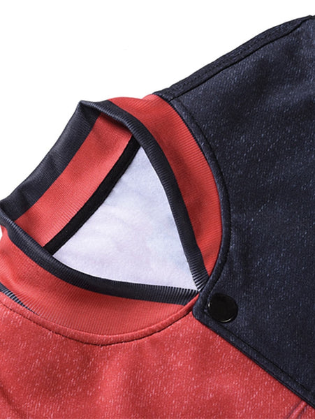 Graphic Pocket Print Two Tone Jacket