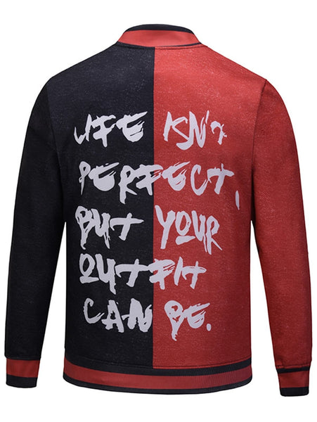 Graphic Pocket Print Two Tone Jacket