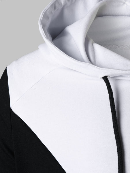Raglan Sleeve Drawstring Neck Hoodie