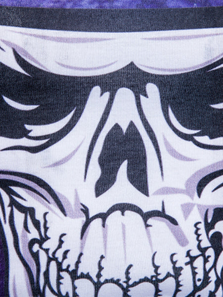 Crew Neck Skull Tie Dye Print Long Sleeve T-shirt