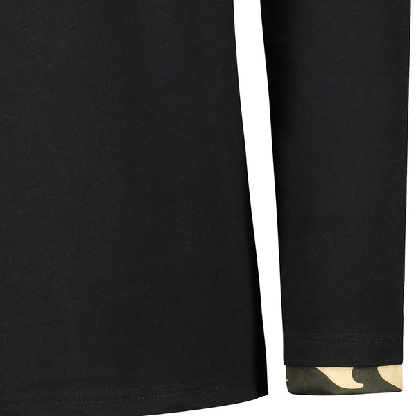 Heaps Collar Camouflage Long Sleeve T-shirt