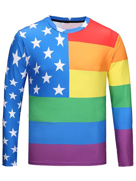 Crew Neck Star Rainbow Tee