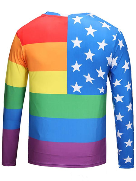 Crew Neck Star Rainbow Tee