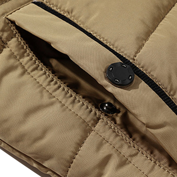 Faux Fur Trim Hooded Puffer Jacket