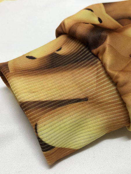 3D Bananas Hole Print Pullover Hoodie