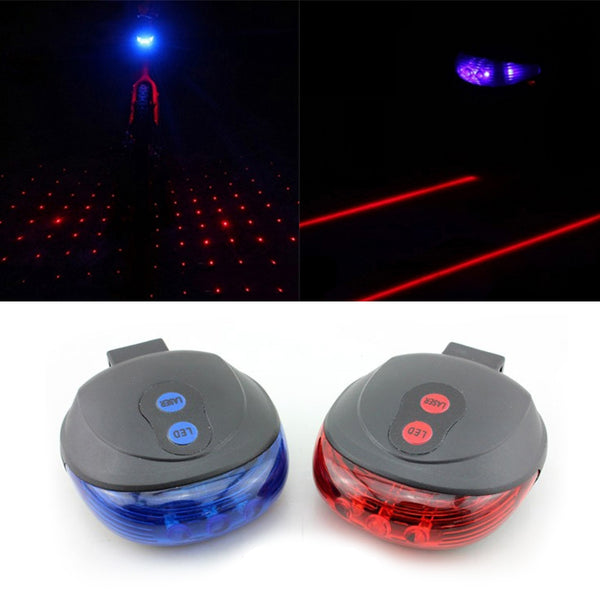 2 Laser+ 5 LED Flashing Lamp Light Rear Cycling Bicycle Bike Tail Safety Warning