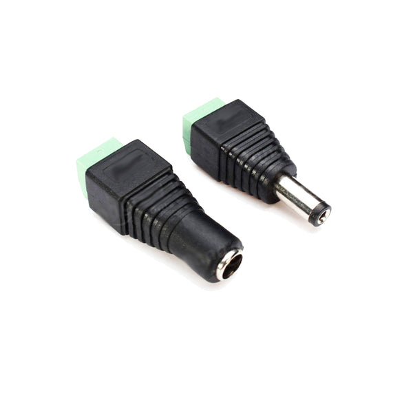 ZDM 1Pairs DC Male Fmale 5.5x2.1mm Connector Adapter Plug Cable Pressed for LED Strips 12V