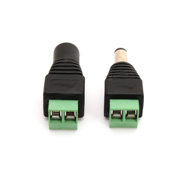 ZDM 1Pairs DC Male Fmale 5.5x2.1mm Connector Adapter Plug Cable Pressed for LED Strips 12V
