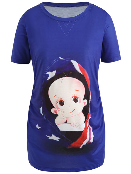 3D Maternity Baby Print T-shirt