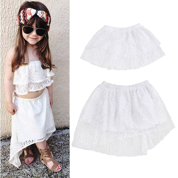 Kids Baby Girls Outfits Clothes Lace T-shirt Tops and Tutu Dress Skirt