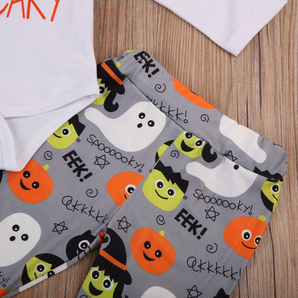 Newborn Baby Boys Girls Pumpkin Halloween Outfit Romper Clothes