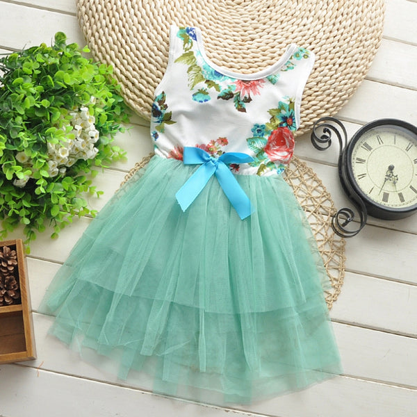 Cute Toddler Baby Girls Princess Floral Tutu Tulle Party Dress