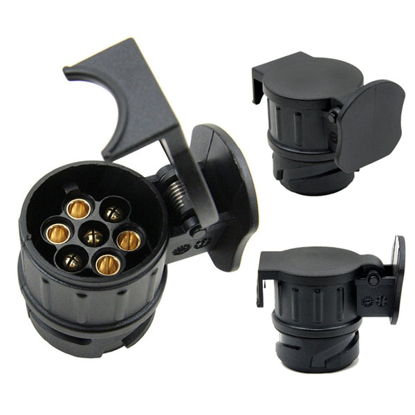 Car Trailer Truck 13 Pin to 7 Pin Plug Adapter Converter Tow Bar Socket Black