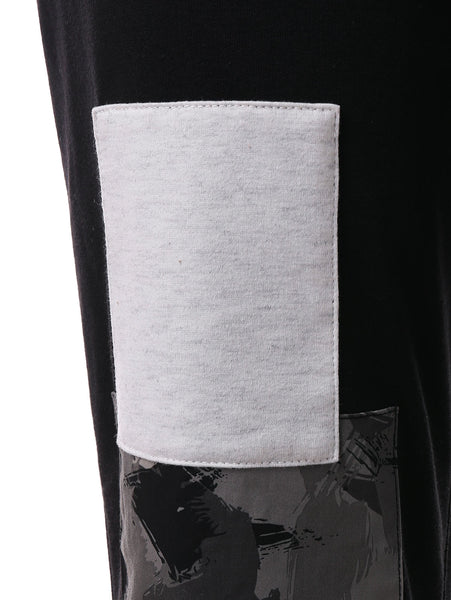 Paint Print Panel Drawstring Jogging Pants