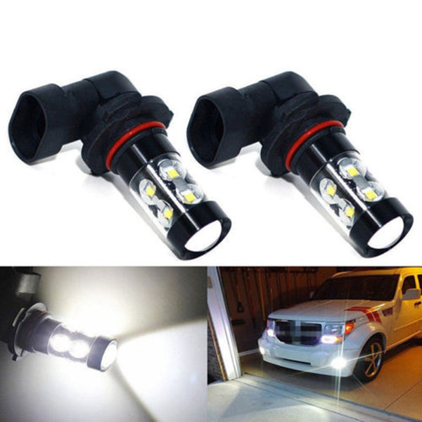 NEW 2x 50W H10 9145 6000K White High Power LED Fog Light Driving Bulb DRL