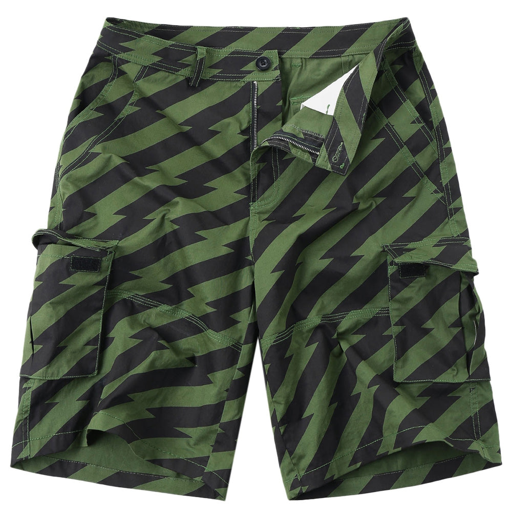 Pockets Design Diagonal Stripe Cargo Shorts