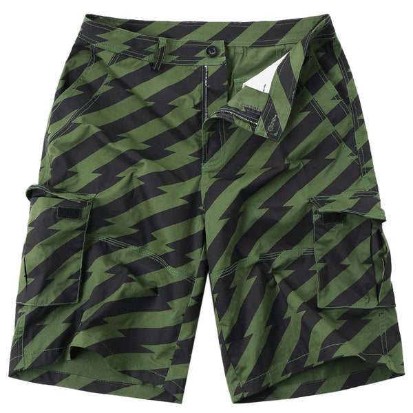 Pockets Design Diagonal Stripe Cargo Shorts