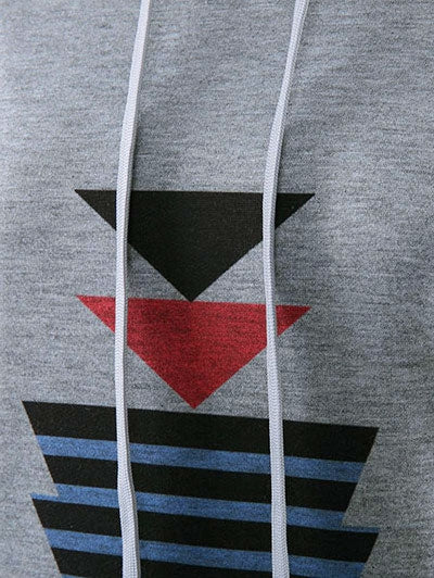 Casual Geometric Pattern Long Sleeves Hoodie For Women