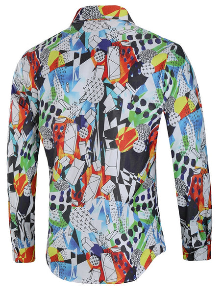 Colorful Geometric Paint Long Sleeve Shirt