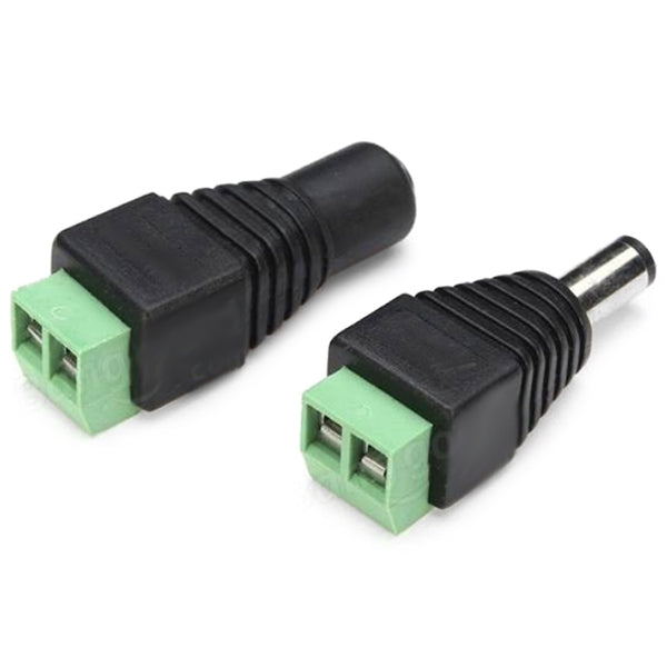 ZDM 1Pairs DC Male Fmale 5.5x2.1mm Connector Adapter Plug Cable Pressed for LED Strips 12V