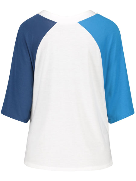Cut Out V Neck Plain T-shirt