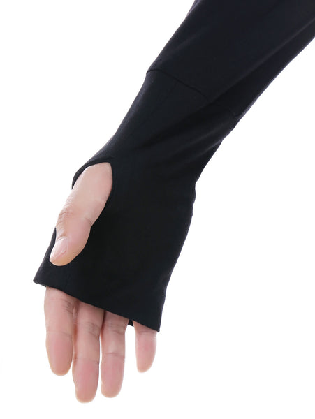 Contrast Color Zip Embellished Long Sleeve Hoodie