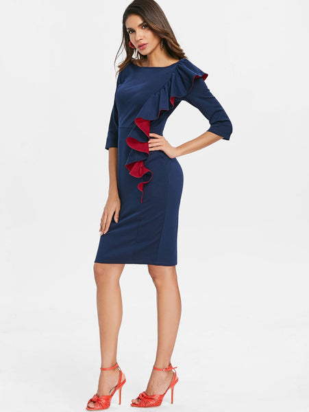 Ruffled Bodycon Dress