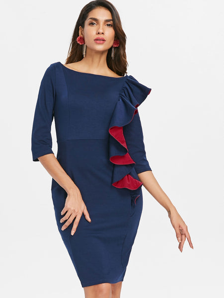 Ruffled Bodycon Dress