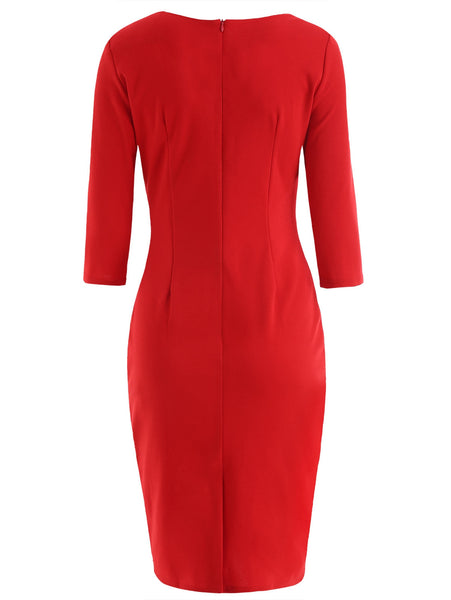 Lace Up Slit Pencil Dress