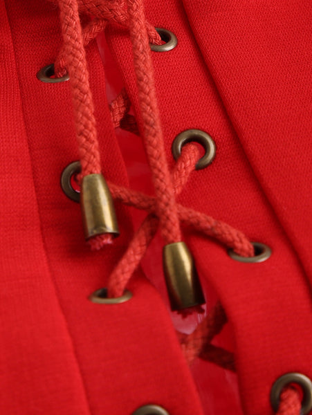 Lace Up Slit Pencil Dress