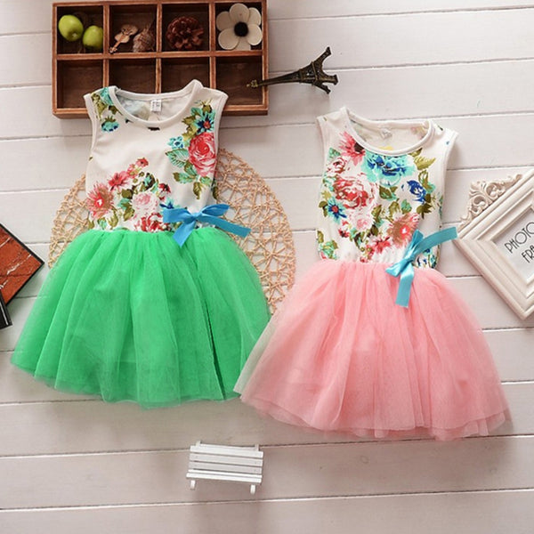 Cute Toddler Baby Girls Princess Floral Tutu Tulle Party Dress
