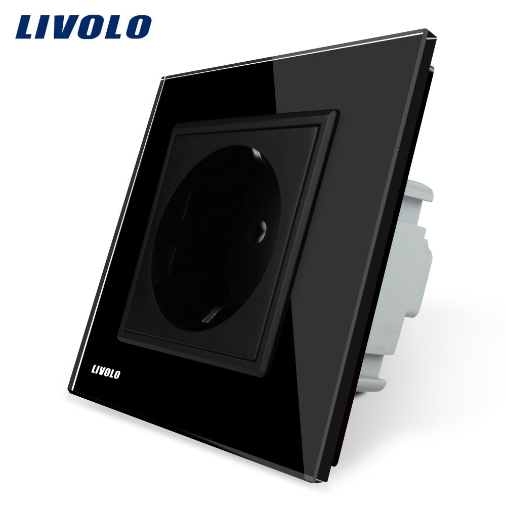 LIVOLO 16A Wall Power Socket with Glass Panel for EU Plug