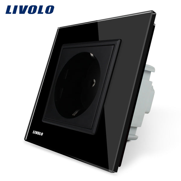 LIVOLO 16A Wall Power Socket with Glass Panel for EU Plug
