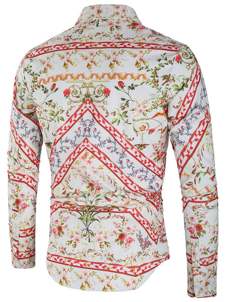Floral Digital Print Long Sleeve Shirt