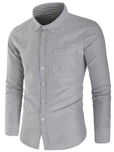 Slim Fit Button Down Stripe Shirt