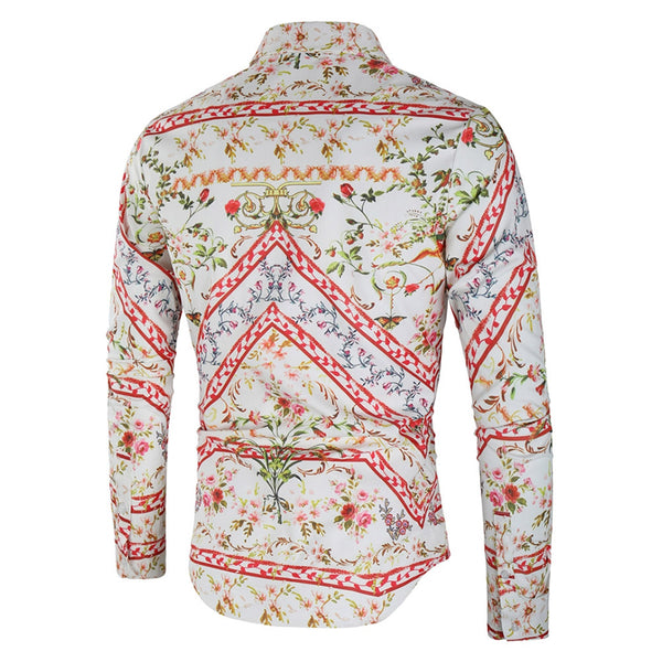 Floral Digital Print Long Sleeve Shirt