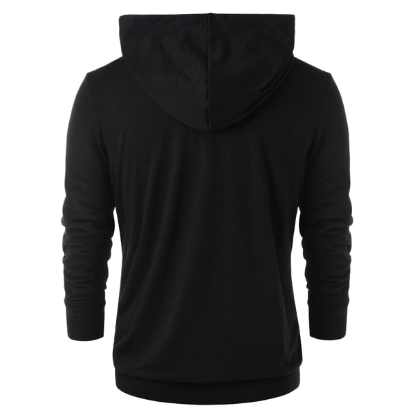 Zip Embellished Color Blocking Hoodie