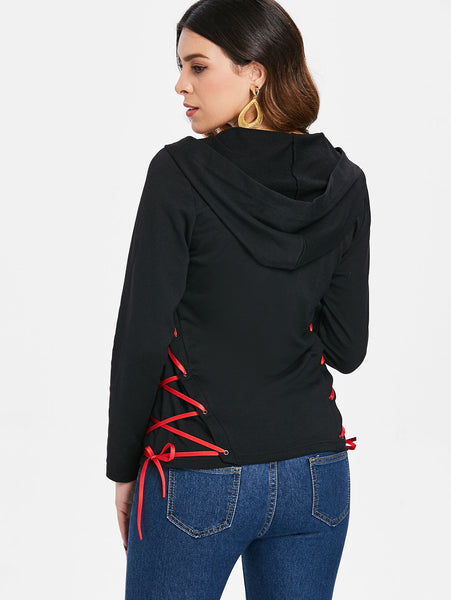 Criss Cross Zip Up Hoodie
