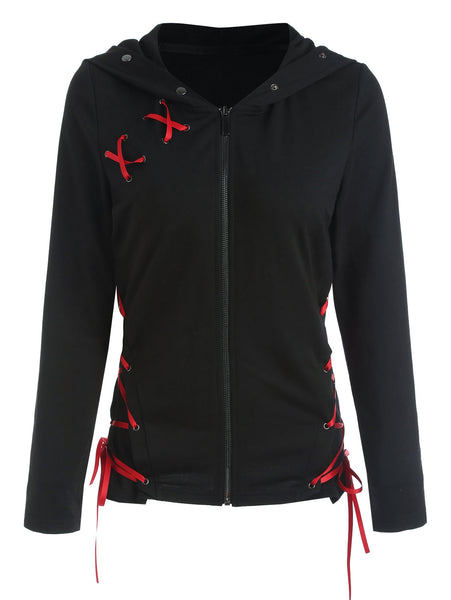 Criss Cross Zip Up Hoodie
