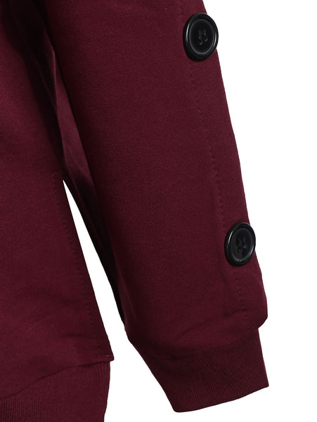 Drop Shoulder Buttons Sweatshirt