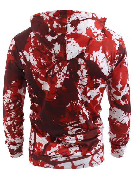 Halloween Style Blood Lip Tongue Print Hoodie