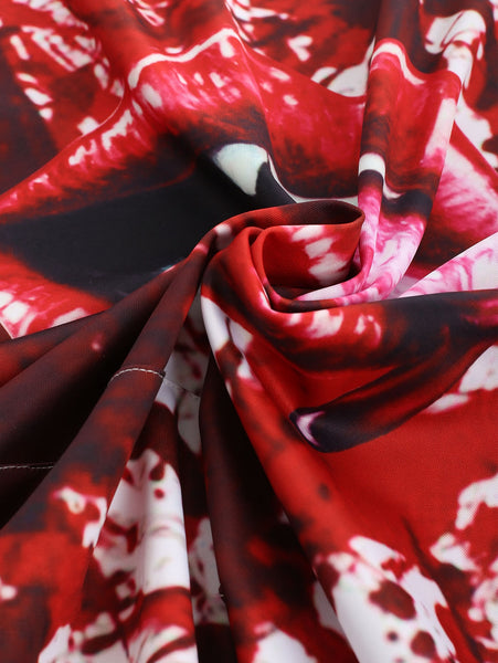 Halloween Style Blood Lip Tongue Print Hoodie