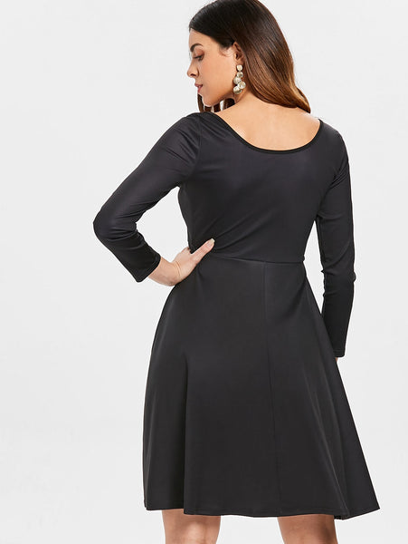 Halloween Skeleton Print A Line Dress