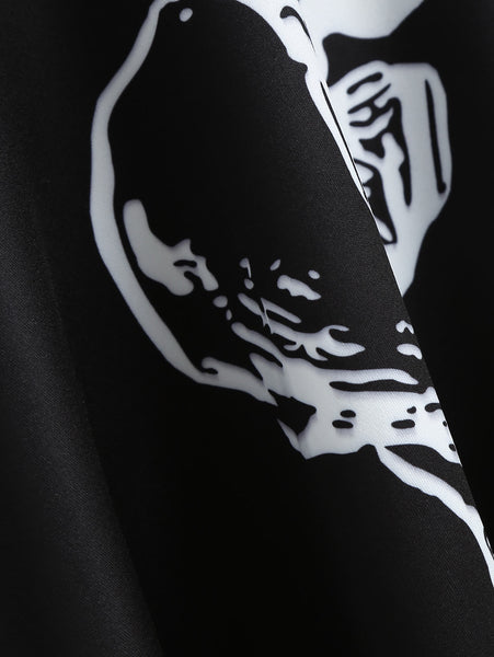 Halloween Skeleton Print A Line Dress