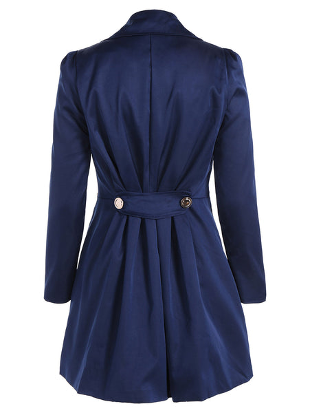 Fit and Flare Coat With Double Breasts