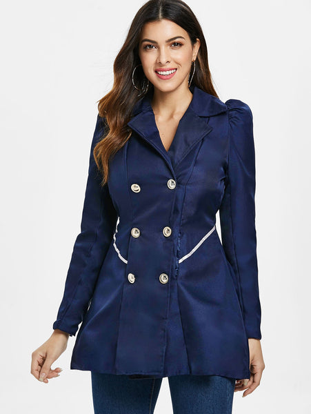 Fit and Flare Coat With Double Breasts