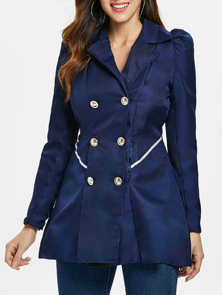 Fit and Flare Coat With Double Breasts