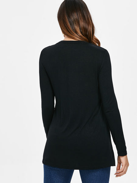 Slim Fit Applique Cut Out T-shirt